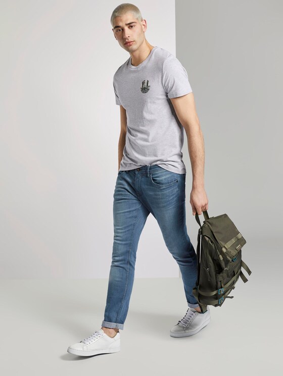 T-Shirt mit Fußball-Prints - Männer - Light Stone Grey Melange T-Shirt mit Fußball-Prints - Männer - Light Stone Grey Melange - 3 - TOM TAILOR Denim