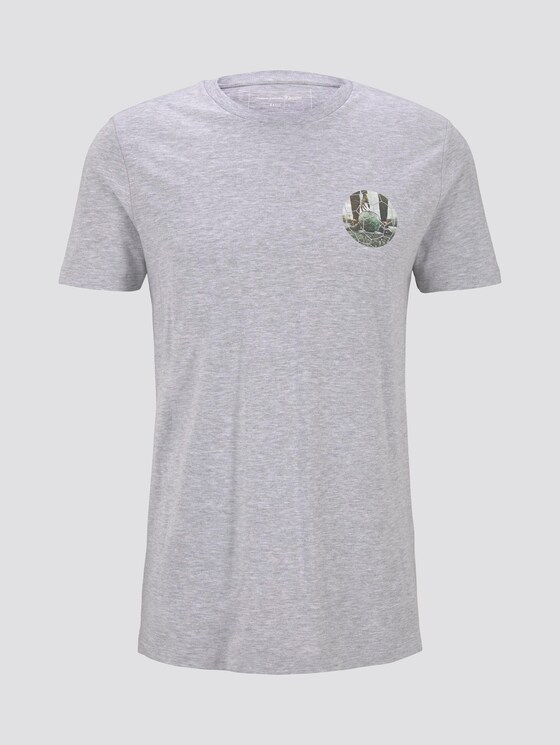 T-Shirt mit Fußball-Prints - Männer - Light Stone Grey Melange T-Shirt mit Fußball-Prints - Männer - Light Stone Grey Melange - 7 - TOM TAILOR Denim