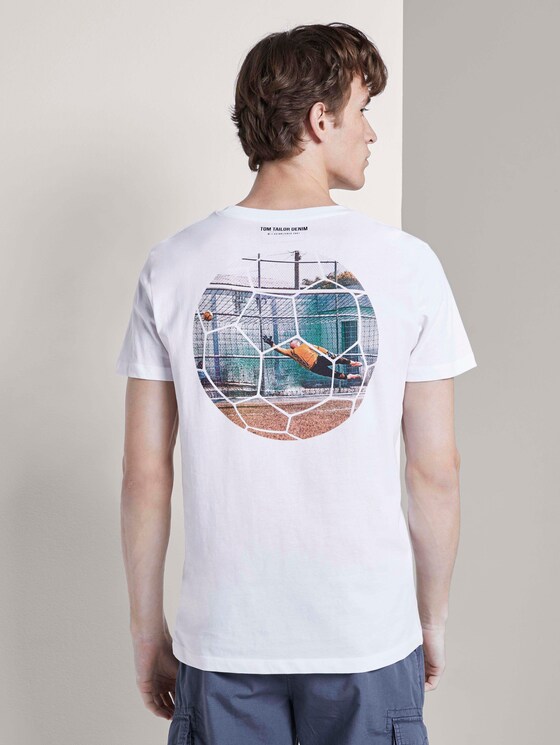 T-Shirt mit Fußball-Prints - Männer - White T-Shirt mit Fußball-Prints - Männer - White - 2 - TOM TAILOR Denim