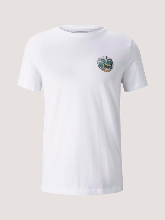 T-Shirt mit Fußball-Prints - Männer - White T-Shirt mit Fußball-Prints - Männer - White - 7 - TOM TAILOR Denim