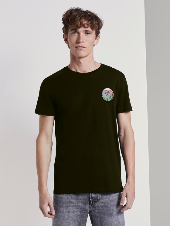 T-Shirt mit Fußball-Prints - Männer - Black T-Shirt mit Fußball-Prints - Männer - Black - 1 - TOM TAILOR Denim