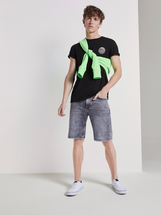 T-Shirt mit Fußball-Prints - Männer - Black T-Shirt mit Fußball-Prints - Männer - Black - 3 - TOM TAILOR Denim