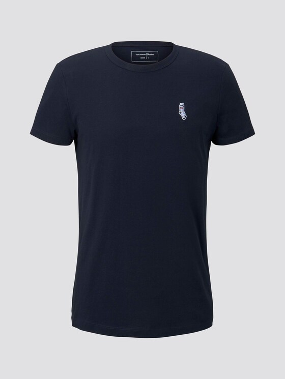 T-Shirt mit kleiner Sportsocken-Stickerei - Männer - Sky Captain Blue T-Shirt mit kleiner Sportsocken-Stickerei - Männer - Sky Captain Blue - 7 - TOM TAILOR Denim