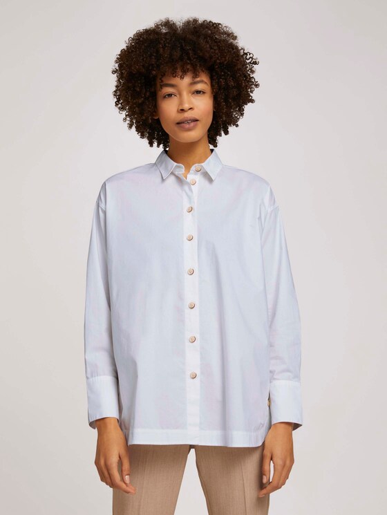 Blusenshirt mit Schlitzdetail - Frauen - White Blusenshirt mit Schlitzdetail - Frauen - White - 1 - Mine to five