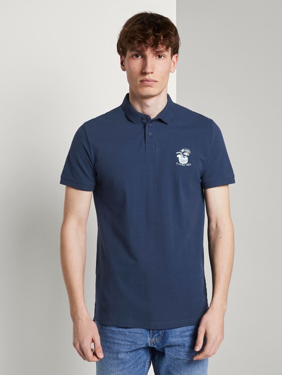 Polo shirt with a print - Men - Agate Stone Blue Polo shirt with a print - Men - Agate Stone Blue - 1 - TOM TAILOR Denim