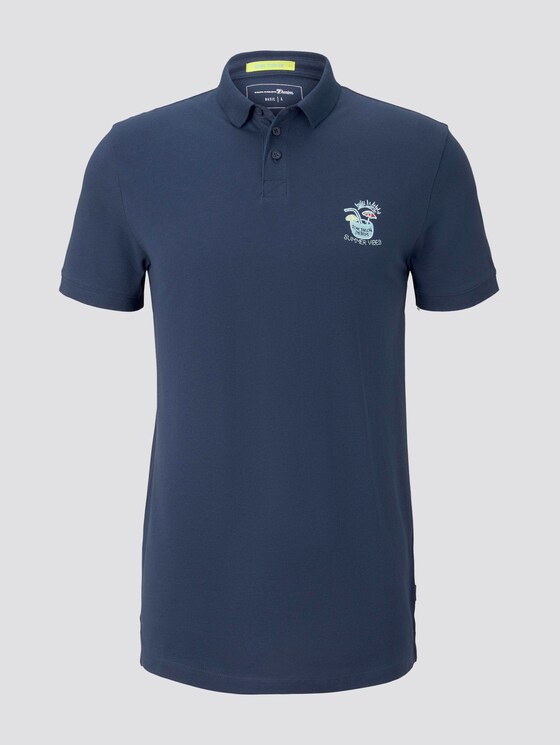 Polo shirt with a print - Men - Agate Stone Blue Polo shirt with a print - Men - Agate Stone Blue - 7 - TOM TAILOR Denim
