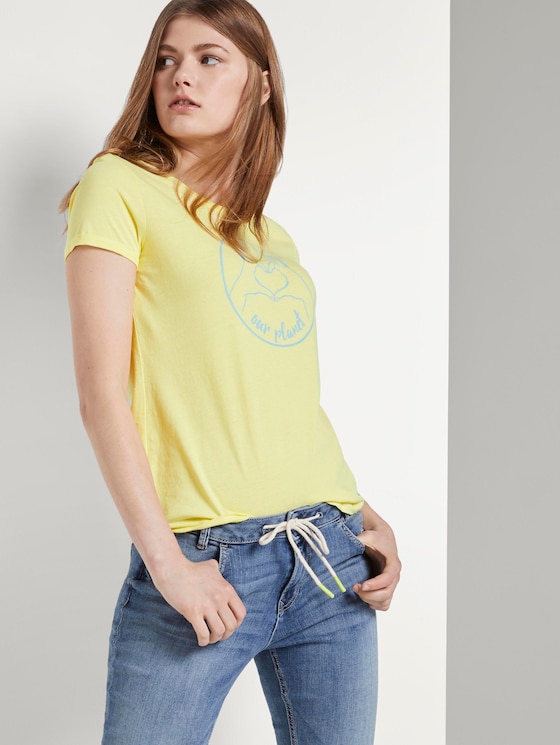Love-Print T-Shirt mit Bio-Baumwolle - Frauen - daffodil yellow Love-Print T-Shirt mit Bio-Baumwolle - Frauen - daffodil yellow - 5 - TOM TAILOR Denim