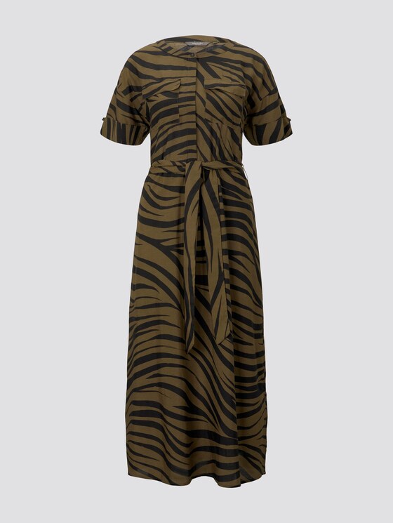 Maxi jurk in zebra patroon - Vrouwen - olive zebra design Maxi jurk in zebra patroon - Vrouwen - olive zebra design - 7 - Mine to five