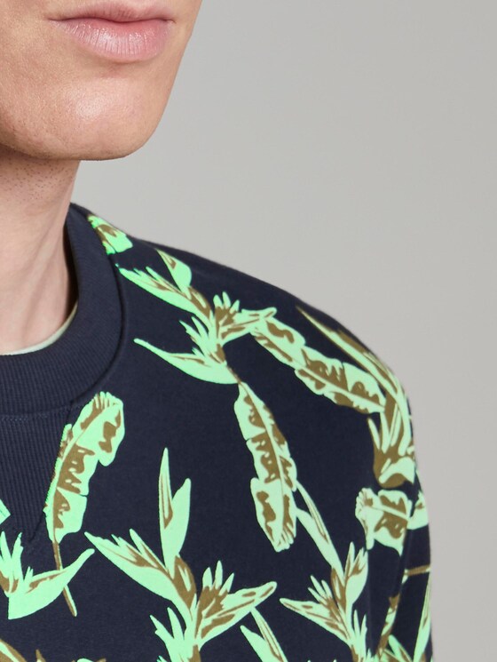 Sweatshirt mit tropischem Print - Männer - navy green leaf plant print Sweatshirt mit tropischem Print - Männer - navy green leaf plant print - 9 - TOM TAILOR Denim