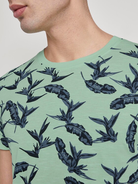 T-Shirt mit Alloverprint - Männer - mint navy leaf plant print T-Shirt mit Alloverprint - Männer - mint navy leaf plant print - 10 - TOM TAILOR Denim