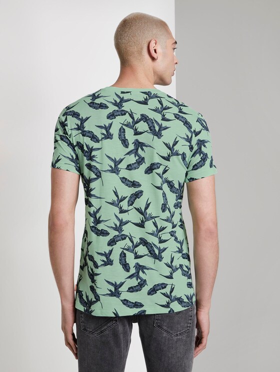T-Shirt mit Alloverprint - Männer - mint navy leaf plant print T-Shirt mit Alloverprint - Männer - mint navy leaf plant print - 2 - TOM TAILOR Denim