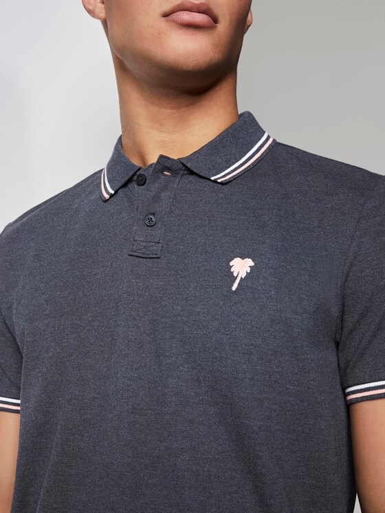Poloshirt mit Stickerei in Melange-Optik - Männer - Sky Captain Blue Non-Solid Poloshirt mit Stickerei in Melange-Optik - Männer - Sky Captain Blue Non-Solid - 9 - TOM TAILOR Denim
