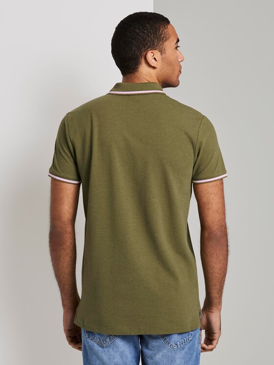Poloshirt mit Stickerei in Melange-Optik - Männer - faded moss green melange Poloshirt mit Stickerei in Melange-Optik - Männer - faded moss green melange - 2 - TOM TAILOR Denim