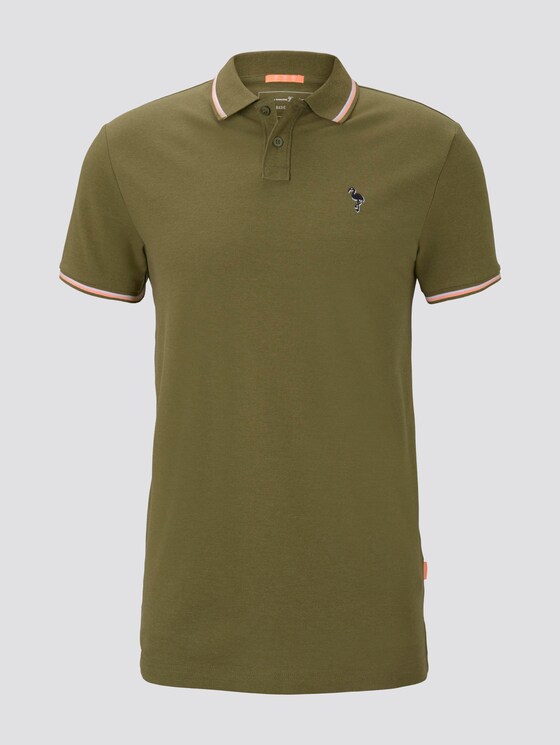 Poloshirt mit Stickerei in Melange-Optik - Männer - faded moss green melange Poloshirt mit Stickerei in Melange-Optik - Männer - faded moss green melange - 7 - TOM TAILOR Denim