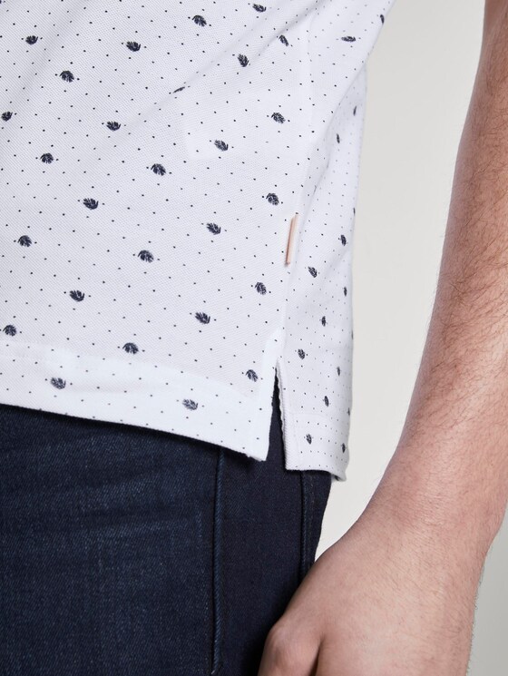 Poloshirt mit Allover-Print - Männer - white mini palm leaf dot print Poloshirt mit Allover-Print - Männer - white mini palm leaf dot print - 10 - TOM TAILOR Denim