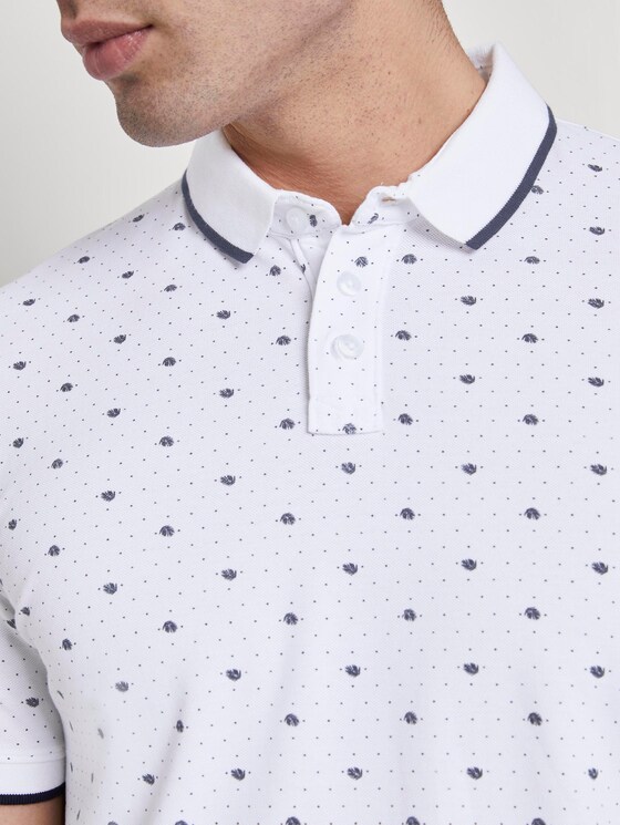 Poloshirt mit Allover-Print - Männer - white mini palm leaf dot print Poloshirt mit Allover-Print - Männer - white mini palm leaf dot print - 9 - TOM TAILOR Denim