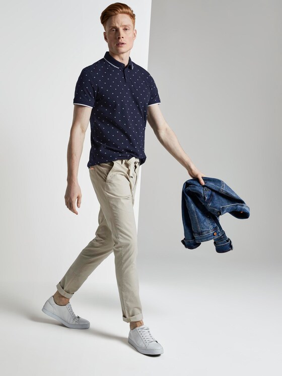 Poloshirt mit Allover-Print - Männer - navy mini palm leaf dot print Poloshirt mit Allover-Print - Männer - navy mini palm leaf dot print - 3 - TOM TAILOR Denim