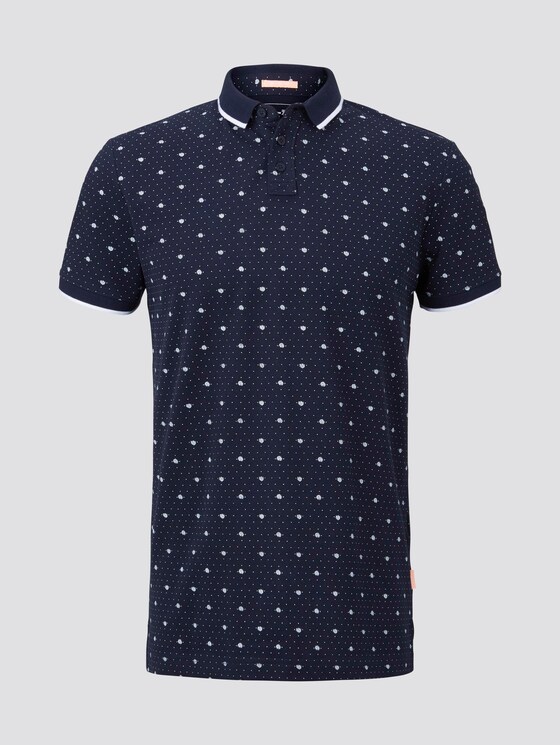 Poloshirt mit Allover-Print - Männer - navy mini palm leaf dot print Poloshirt mit Allover-Print - Männer - navy mini palm leaf dot print - 7 - TOM TAILOR Denim