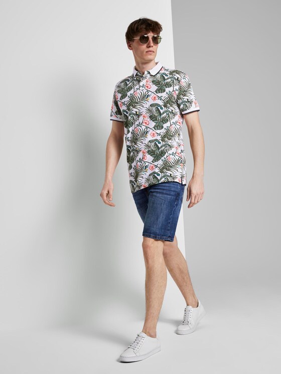 Poloshirt mit Allover-Print - Männer - white colorful botanical print Poloshirt mit Allover-Print - Männer - white colorful botanical print - 3 - TOM TAILOR Denim