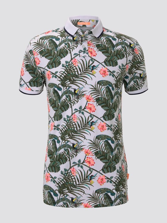 Poloshirt mit Allover-Print - Männer - white colorful botanical print Poloshirt mit Allover-Print - Männer - white colorful botanical print - 7 - TOM TAILOR Denim