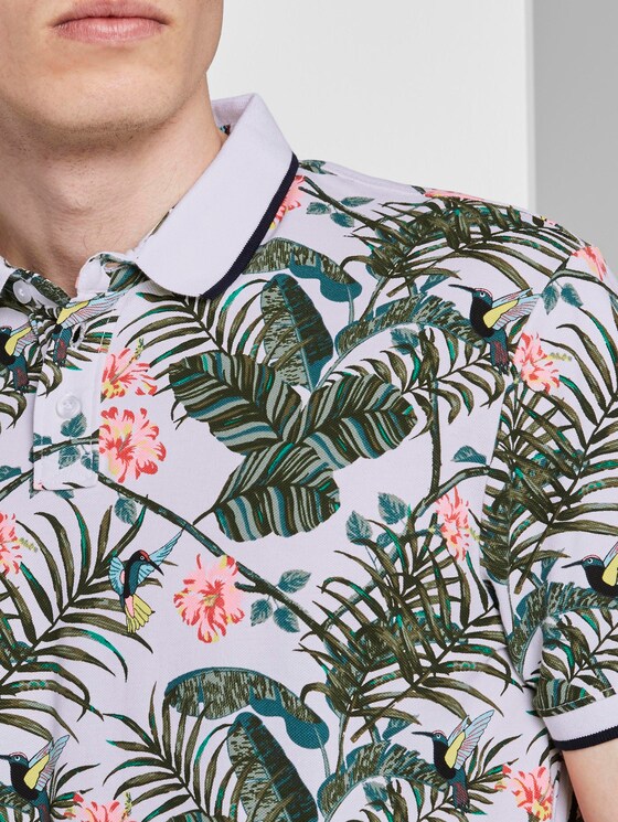 Poloshirt mit Allover-Print - Männer - white colorful botanical print Poloshirt mit Allover-Print - Männer - white colorful botanical print - 9 - TOM TAILOR Denim