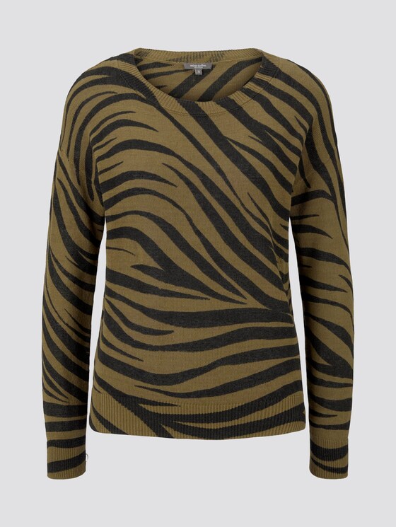 Pullover im Zebra-Muster - Frauen - olive zebra design Pullover im Zebra-Muster - Frauen - olive zebra design - 7 - Mine to five