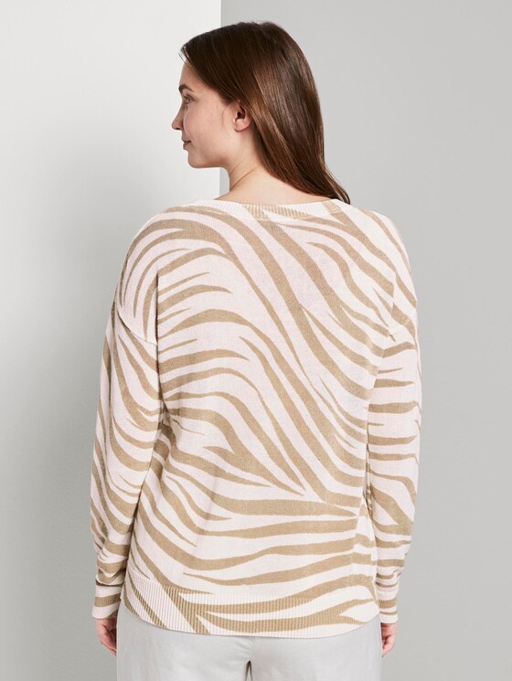 Pullover im Zebra-Muster - Frauen - ecru zebra design Pullover im Zebra-Muster - Frauen - ecru zebra design - 2 - Mine to five