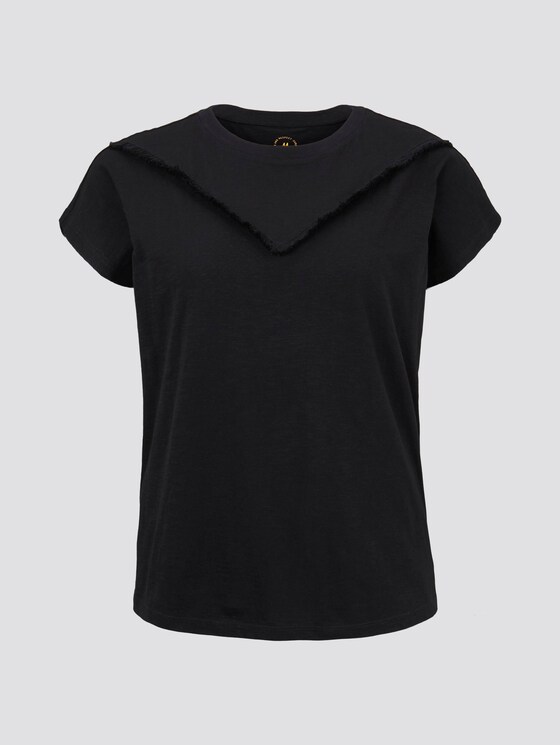T-Shirt mit Fransen-Detail - Frauen - Deep Black T-Shirt mit Fransen-Detail - Frauen - Deep Black - 7 - My True Me