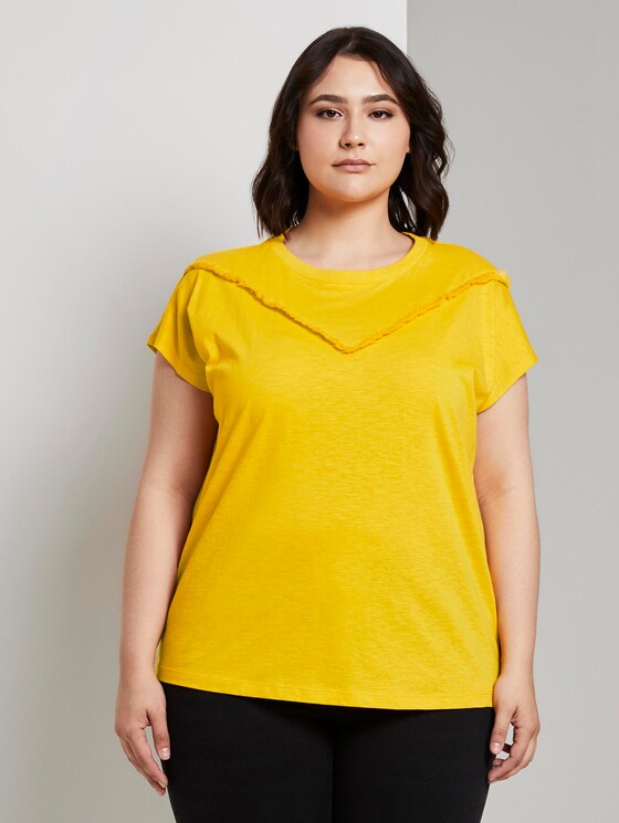 T-Shirt mit Fransen-Detail - Frauen - deep golden yellow T-Shirt mit Fransen-Detail - Frauen - deep golden yellow - 1 - My True Me