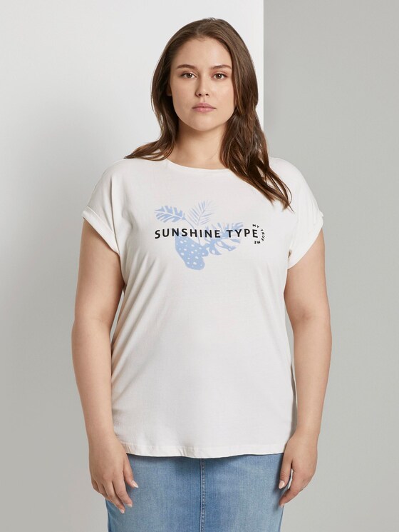 Print T-Shirt mit Bio-Baumwolle - Frauen - soft ecru Print T-Shirt mit Bio-Baumwolle - Frauen - soft ecru - 1 - My True Me