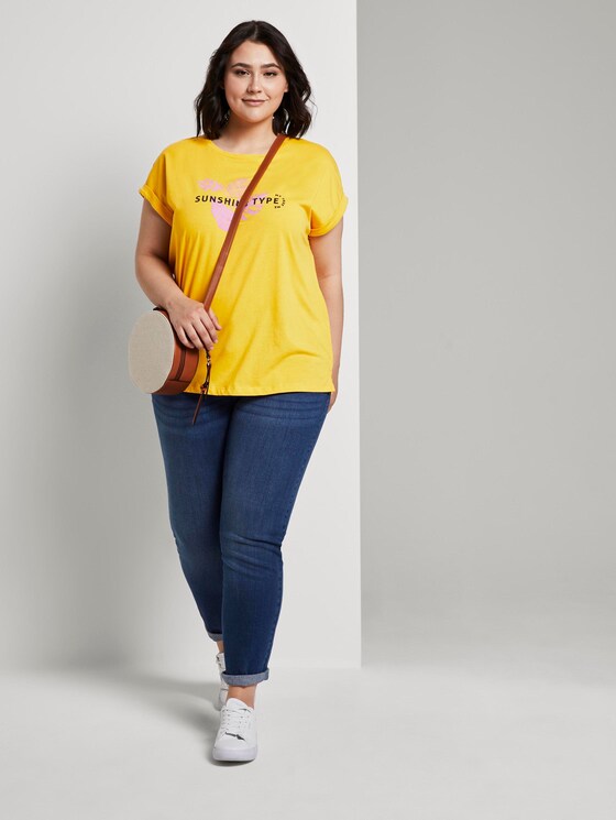 Print T-Shirt mit Bio-Baumwolle - Frauen - deep golden yellow Print T-Shirt mit Bio-Baumwolle - Frauen - deep golden yellow - 3 - My True Me
