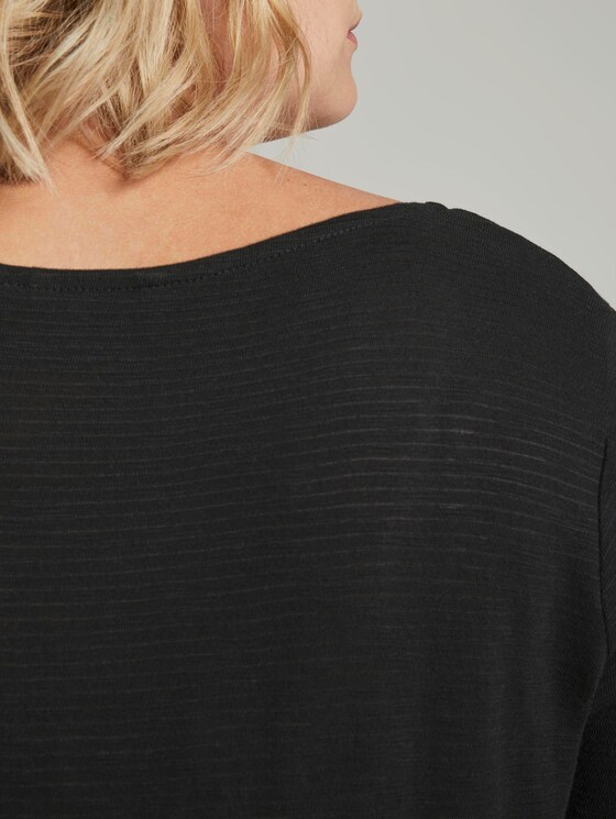 T-Shirt mit elastischem Bündchen - Frauen - Deep Black T-Shirt mit elastischem Bündchen - Frauen - Deep Black - 10 - My True Me