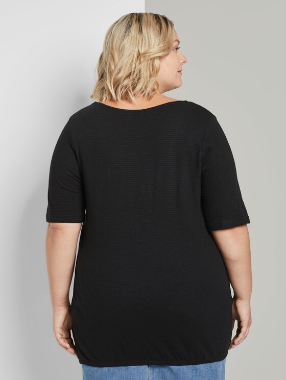 T-Shirt mit elastischem Bündchen - Frauen - Deep Black T-Shirt mit elastischem Bündchen - Frauen - Deep Black - 2 - My True Me