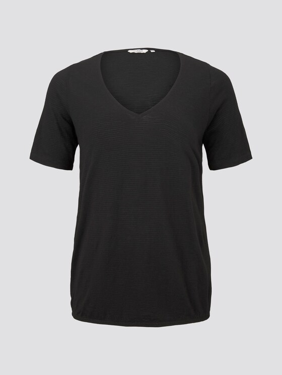 T-Shirt mit elastischem Bündchen - Frauen - Deep Black T-Shirt mit elastischem Bündchen - Frauen - Deep Black - 7 - My True Me