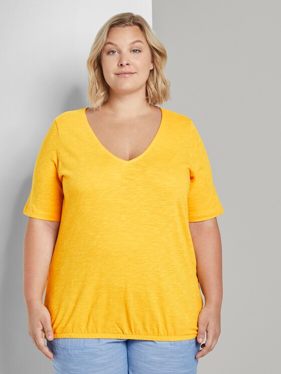 T-Shirt mit elastischem Bündchen - Frauen - deep golden yellow T-Shirt mit elastischem Bündchen - Frauen - deep golden yellow - 1 - My True Me