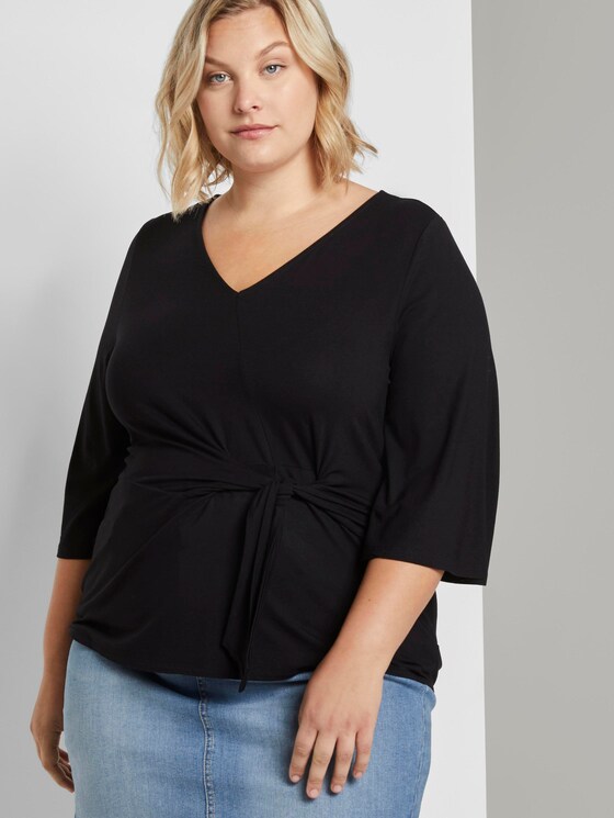 Bluse mit Knoten-Detail - Frauen - Deep Black Bluse mit Knoten-Detail - Frauen - Deep Black - 5 - My True Me
