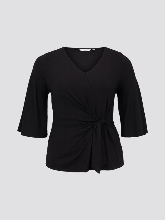 Bluse mit Knoten-Detail - Frauen - Deep Black Bluse mit Knoten-Detail - Frauen - Deep Black - 7 - My True Me