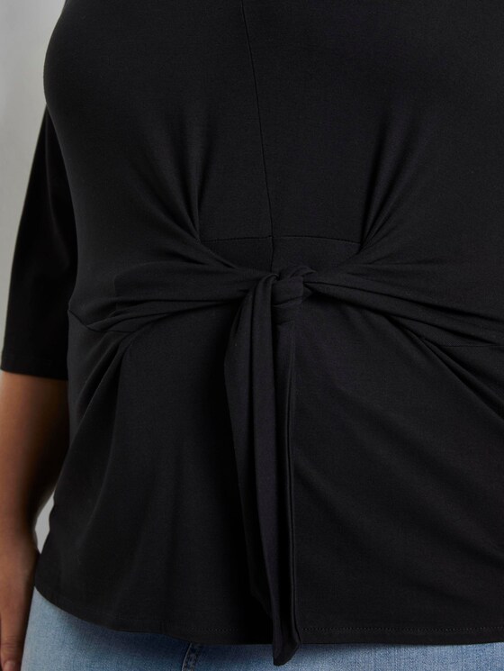 Bluse mit Knoten-Detail - Frauen - Deep Black Bluse mit Knoten-Detail - Frauen - Deep Black - 9 - My True Me