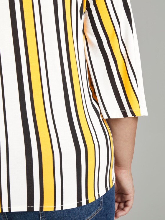 Blouse with knotted details - Women - black yellow stripe Blouse with knotted details - Women - black yellow stripe - 10 - My True Me