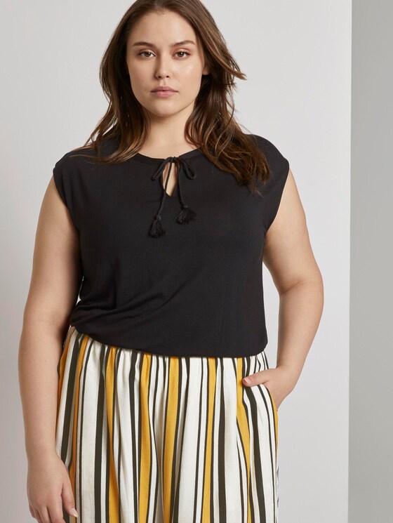 Ärmellose Bluse mit Schleifen-Detail - Frauen - Deep Black Ärmellose Bluse mit Schleifen-Detail - Frauen - Deep Black - 5 - My True Me