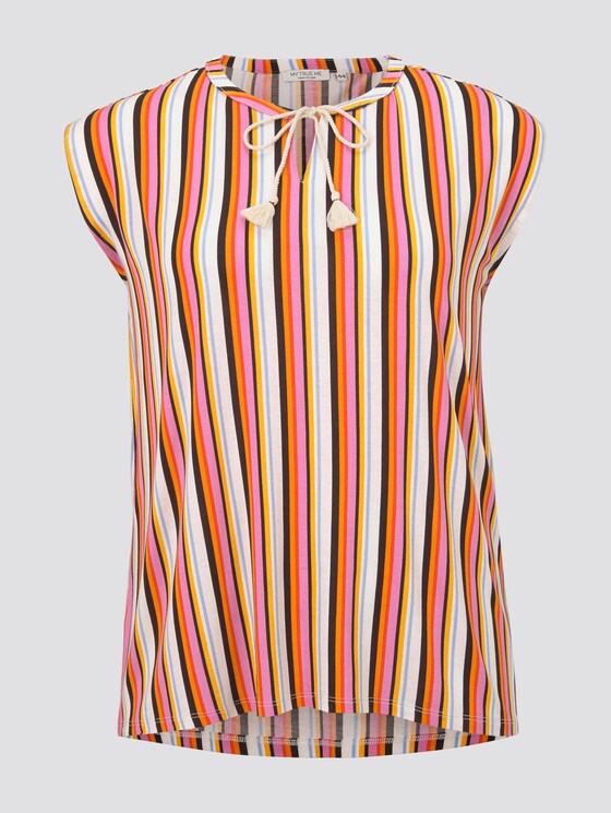 Ärmellose Bluse mit Schleifen-Detail - Frauen - mutlicolor stripe Ärmellose Bluse mit Schleifen-Detail - Frauen - mutlicolor stripe - 7 - My True Me