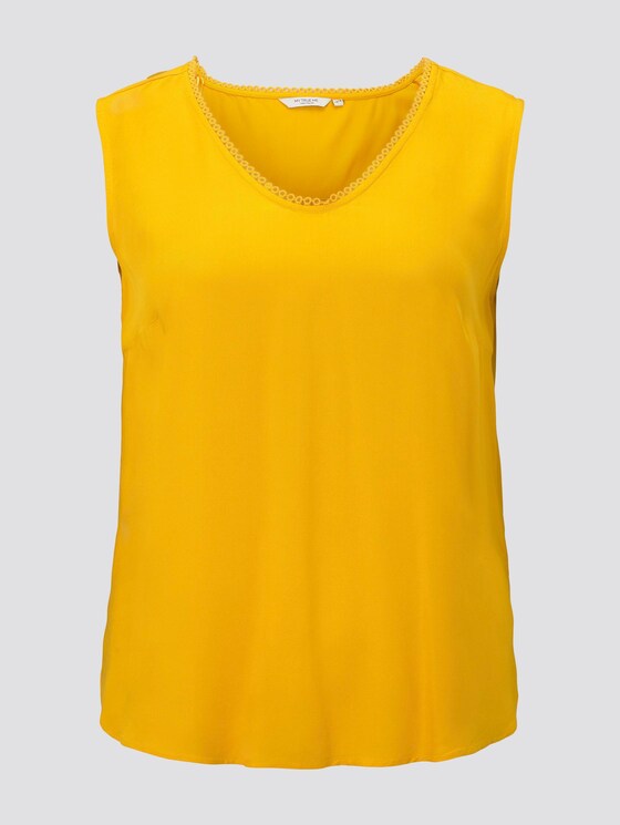 Ärmellose Bluse mit Häkel-Details am Ausschnitt - Frauen - deep golden yellow Ärmellose Bluse mit Häkel-Details am Ausschnitt - Frauen - deep golden yellow - 7 - My True Me