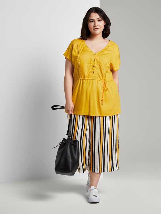 Flowing blouse with tassel details - Women - deep golden yellow Flowing blouse with tassel details - Women - deep golden yellow - 3 - My True Me