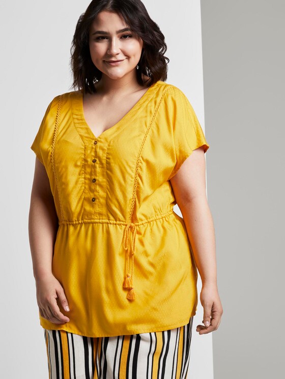 Flowing blouse with tassel details - Women - deep golden yellow Flowing blouse with tassel details - Women - deep golden yellow - 5 - My True Me