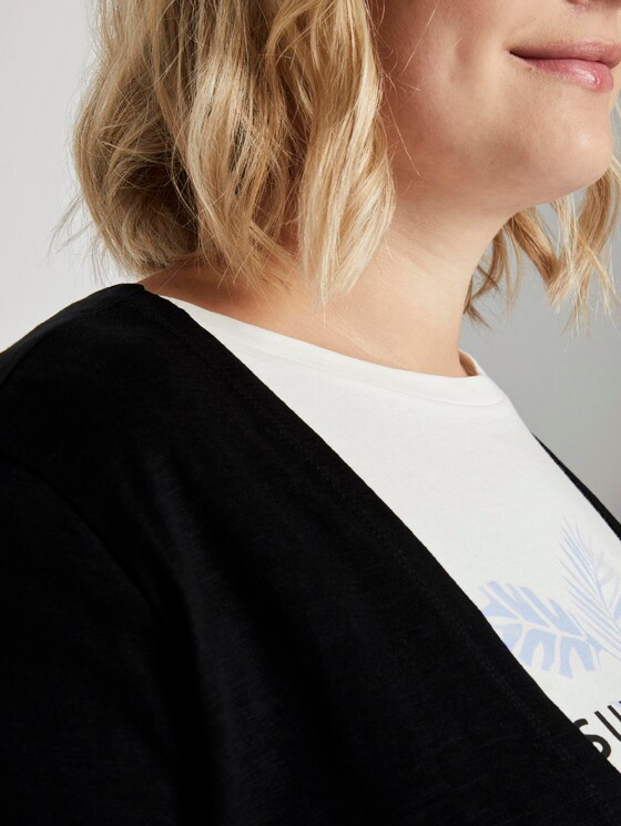 Curvy - Kurzer Cardigan mit Häkel-Details - Frauen - Deep Black Curvy - Kurzer Cardigan mit Häkel-Details - Frauen - Deep Black - 10 - My True Me