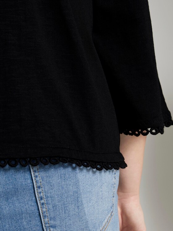 Curvy - Kurzer Cardigan mit Häkel-Details - Frauen - Deep Black Curvy - Kurzer Cardigan mit Häkel-Details - Frauen - Deep Black - 9 - My True Me