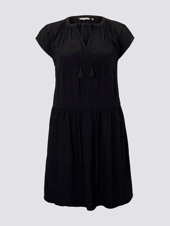 Kleid mit dekorativen Häkel-Details - Frauen - Deep Black Kleid mit dekorativen Häkel-Details - Frauen - Deep Black - 7 - My True Me