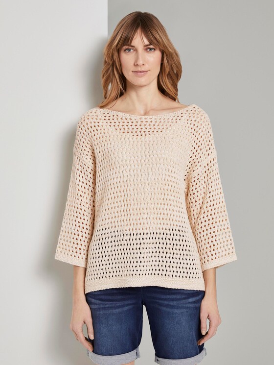 Ajour-Pullover mit Lochmusterung - Frauen - soft vanilla Ajour-Pullover mit Lochmusterung - Frauen - soft vanilla - 1 - TOM TAILOR
