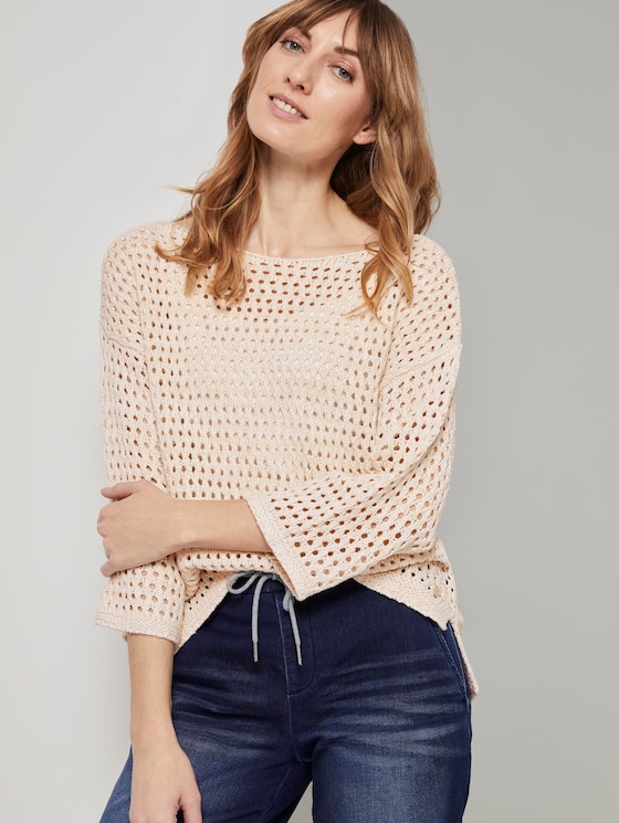 Ajour-Pullover mit Lochmusterung - Frauen - soft vanilla Ajour-Pullover mit Lochmusterung - Frauen - soft vanilla - 5 - TOM TAILOR