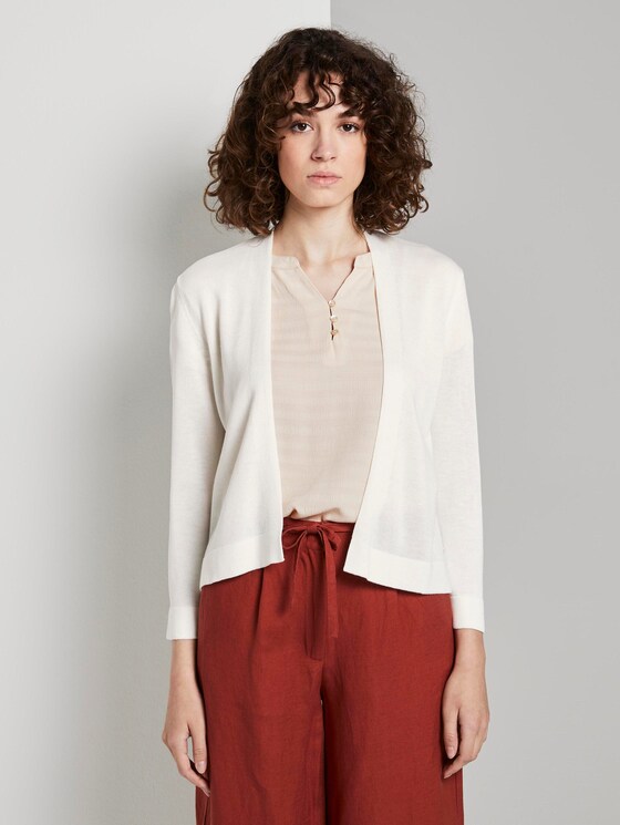 Strick-Bolero mit Seitenschlitzen - Frauen - Whisper White Strick-Bolero mit Seitenschlitzen - Frauen - Whisper White - 1 - TOM TAILOR